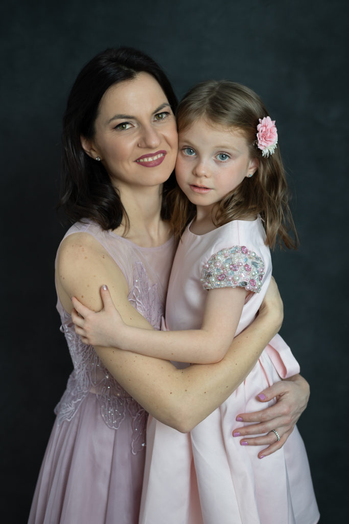 Studio family session for a young girl and her mother in Naperville by family photographer Mila Craila Photography