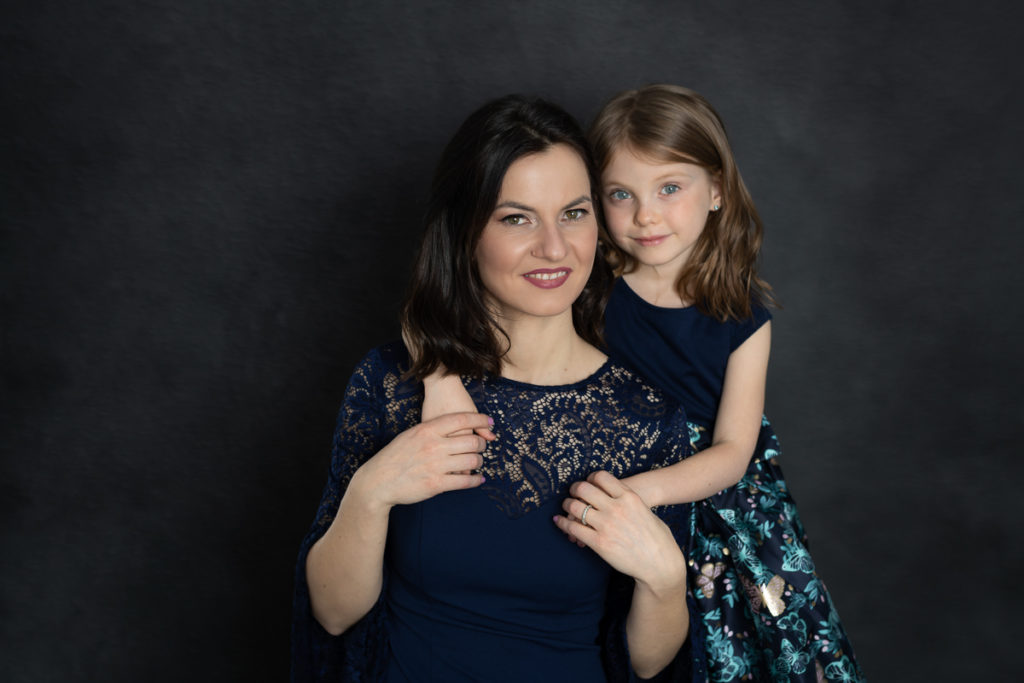 Studio family session for a young girl and her mother in Naperville by family photographer Mila Craila Photography