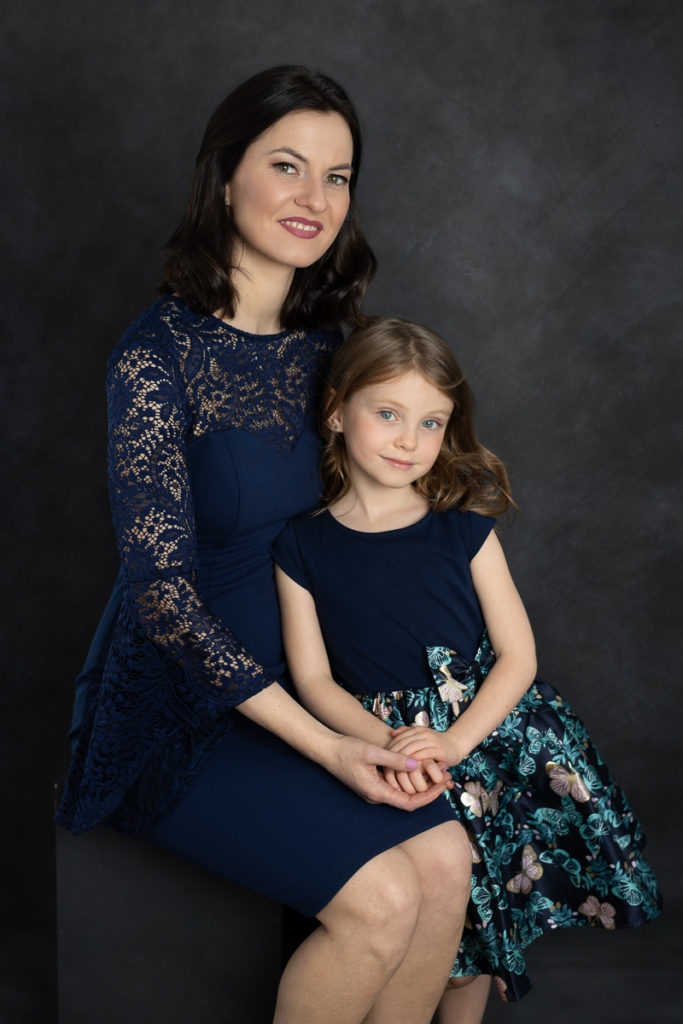 Studio family session for a young girl and her mother in Naperville by family photographer Mila Craila Photography