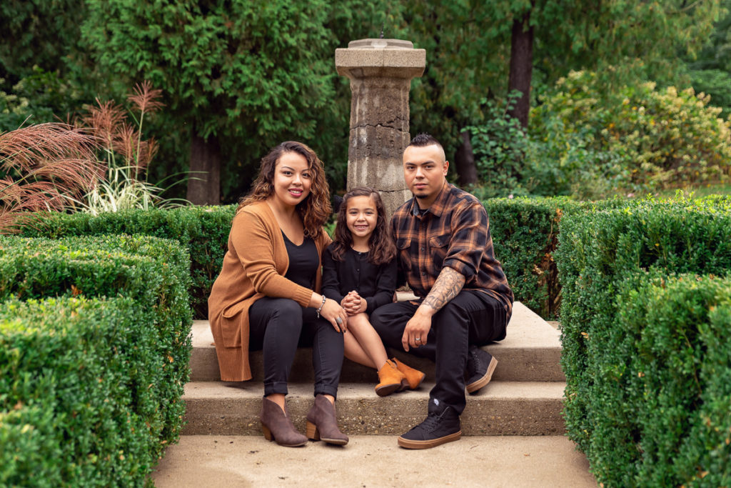 Family session for parents and a young daughter at Fabyan Forest Preserve in Geneva by family photographer Mila Craila Photography